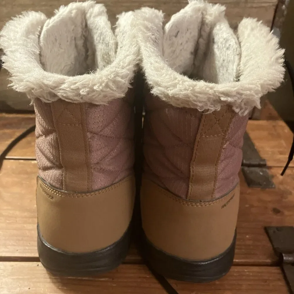 Columbia Womens Brown Faux Fur Collar Lined Waterproof Ankle Boots Size 10 M - Picture 4 of 8